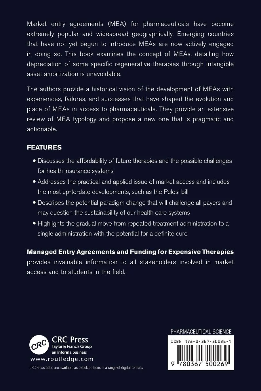 Rückseite: 9780367500269 | Managed Entry Agreements and Funding for Expensive Therapies | Buch