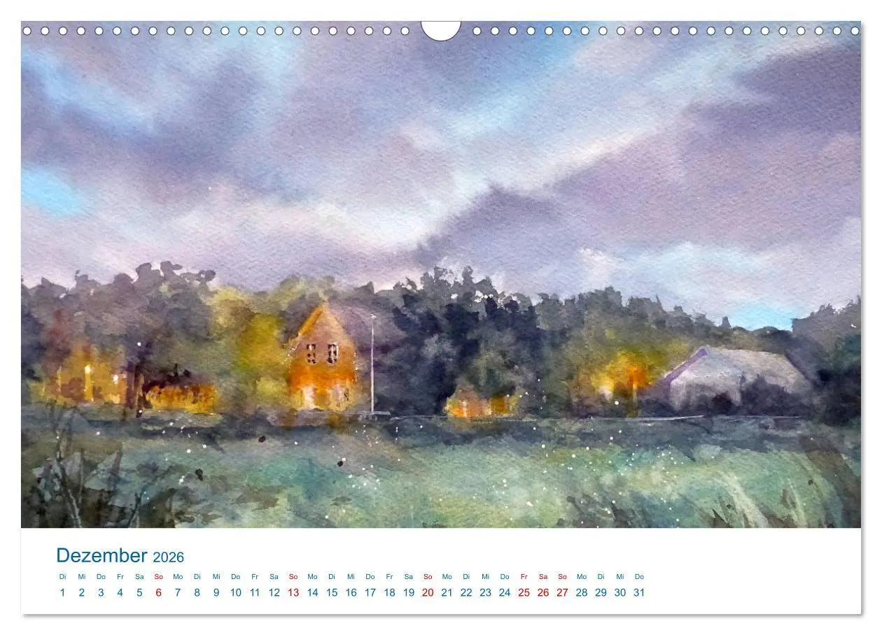 Bild: 9783457390269 | Föhr - Aquarelle (Wandkalender 2026 DIN A3 quer), CALVENDO...