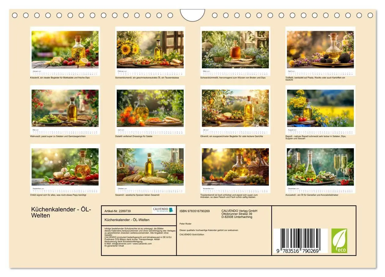 Bild: 9783516790269 | Küchenkalender - ÖL-Welten (Wandkalender 2027 DIN A4 quer),...