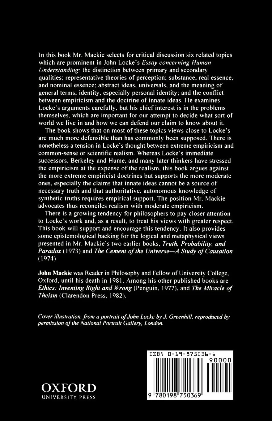 Rückseite: 9780198750369 | Problems from Locke | John L. Mackie (u. a.) | Taschenbuch | Englisch