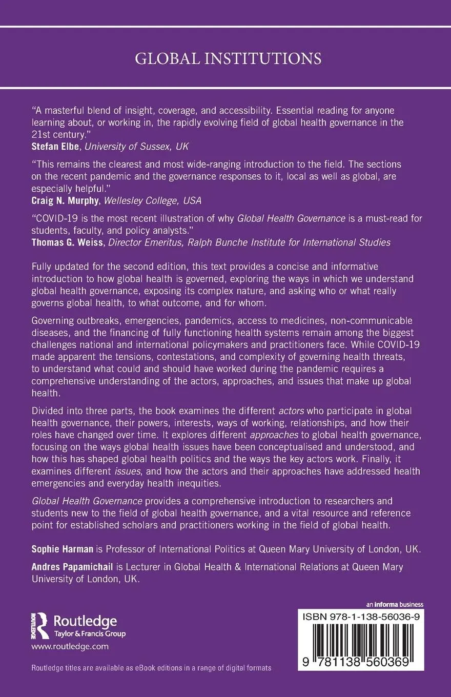Rückseite: 9781138560369 | Global Health Governance | Sophie Harman (u. a.) | Taschenbuch | 2024