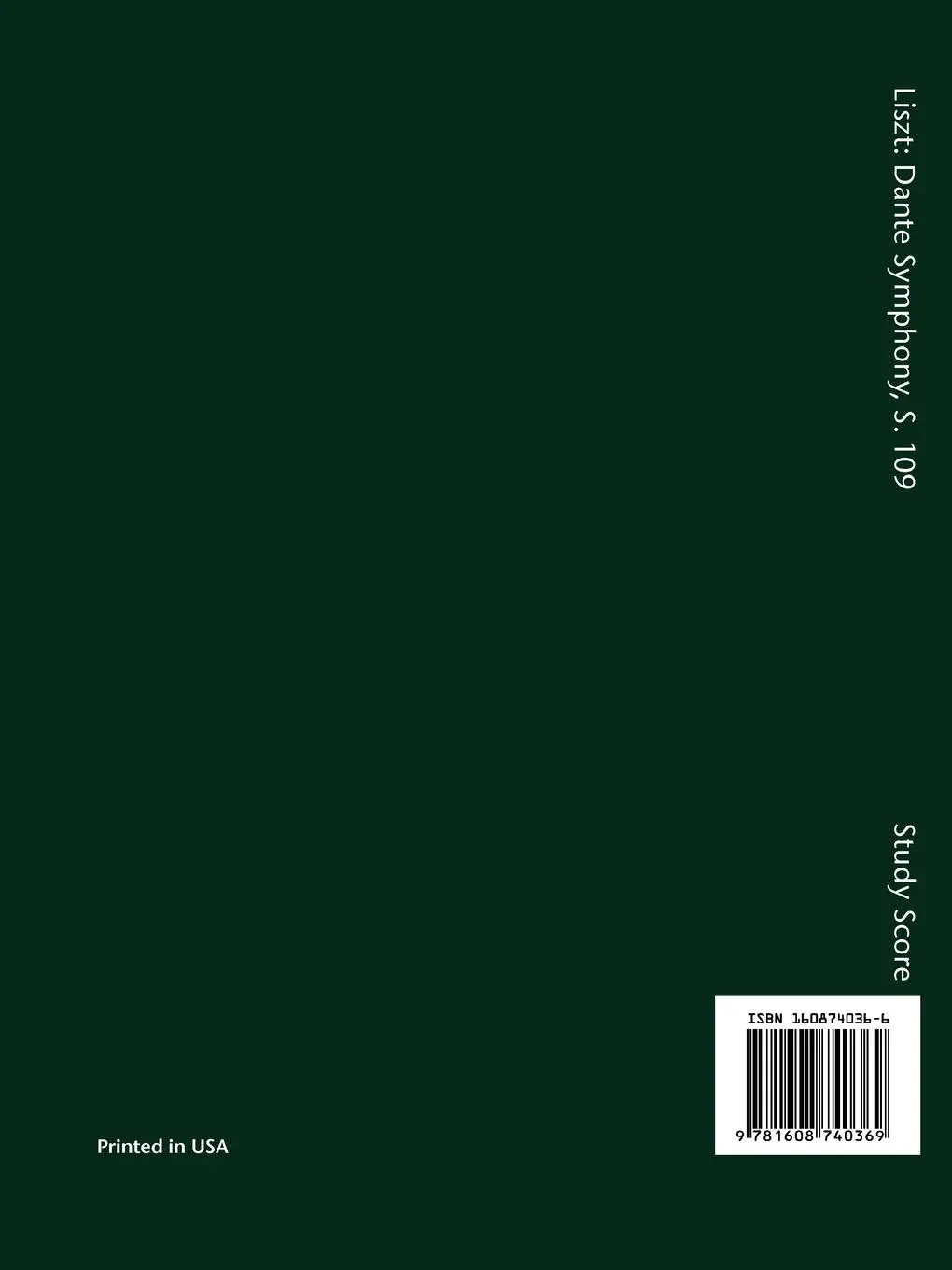 Rückseite: 9781608740369 | Dante Symphony, S.109 | Study score | Franz Liszt | Taschenbuch | 2011