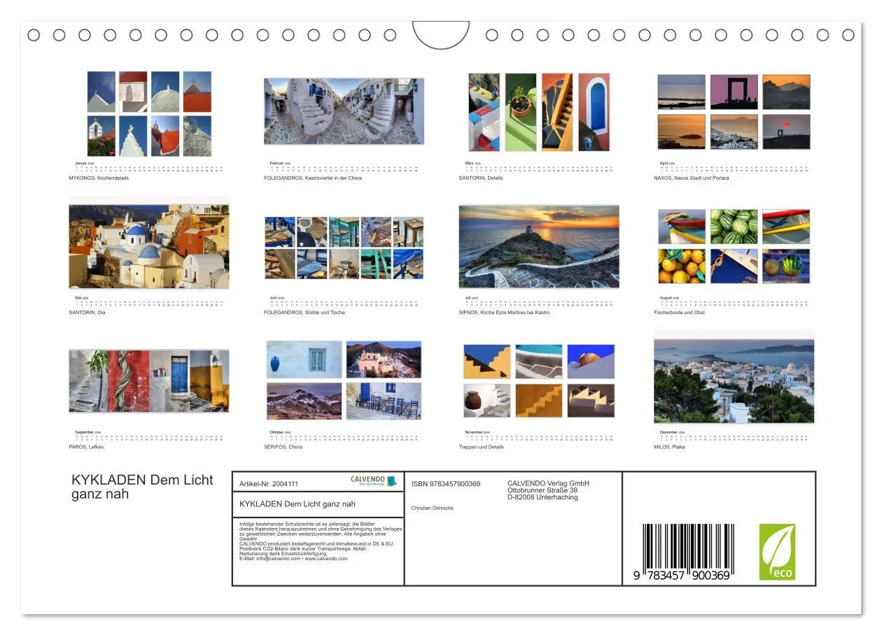 Bild: 9783457900369 | KYKLADEN Dem Licht ganz nah (Wandkalender 2026 DIN A4 quer),...