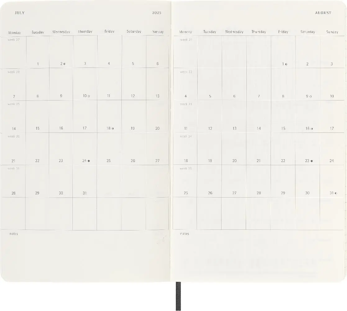 Bild: 8056999270469 | Moleskine 12 Monate Monats Notizkalender 2025, Large/A5 | Taschenbuch