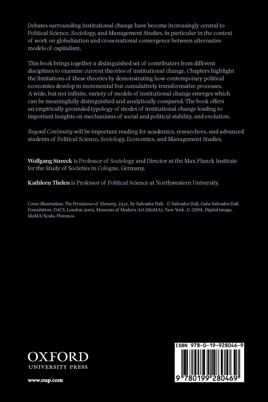 Rückseite: 9780199280469 | Beyond Continuity Institutional Change in Advanced Political...