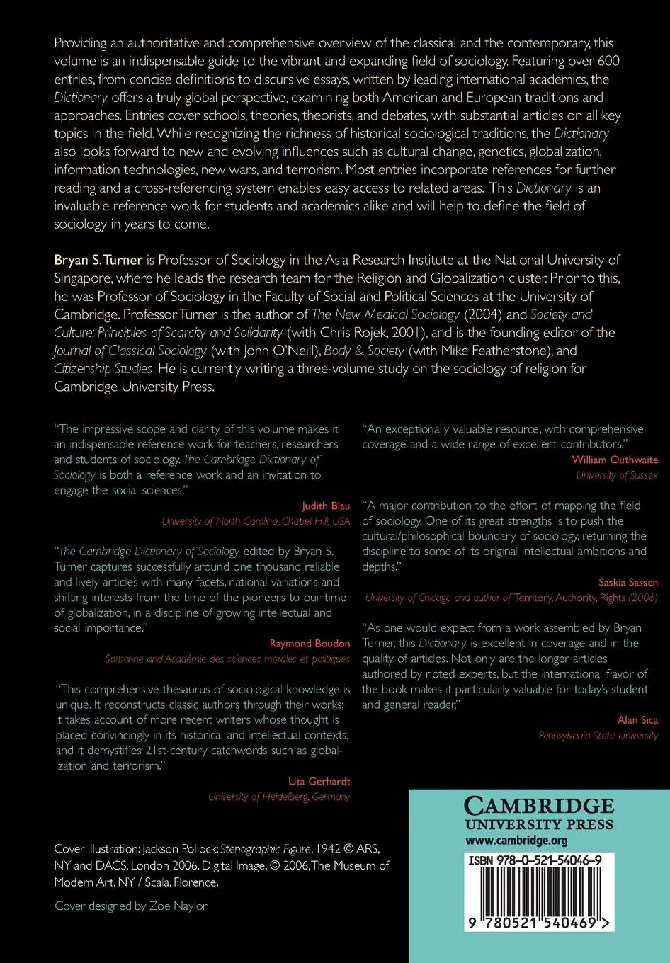 Rückseite: 9780521540469 | Cambridge Dictionary of Sociology | Bryan S. Turner | Taschenbuch