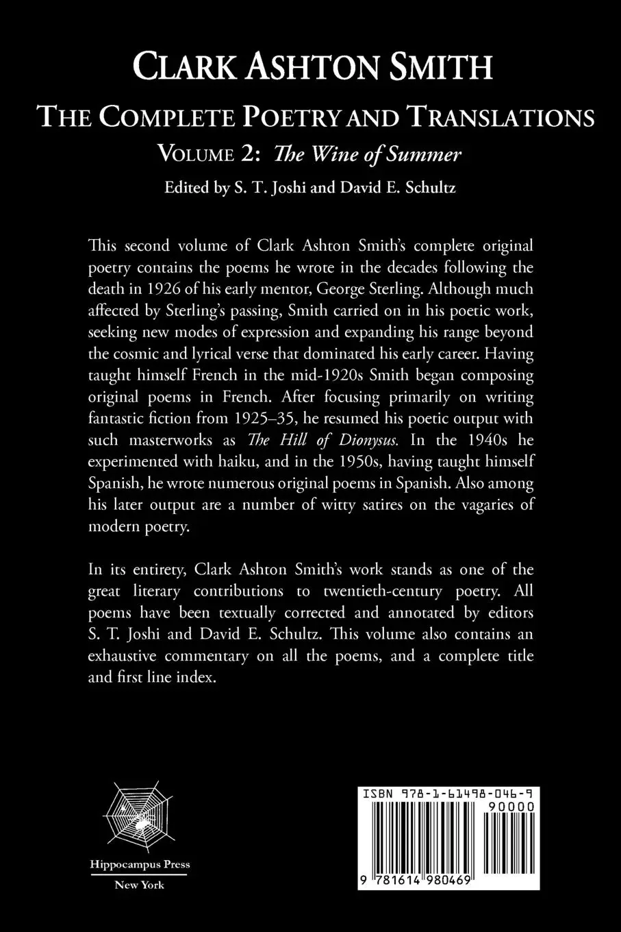 Rückseite: 9781614980469 | The Complete Poetry and Translations Volume 2 | The Wine of Summer