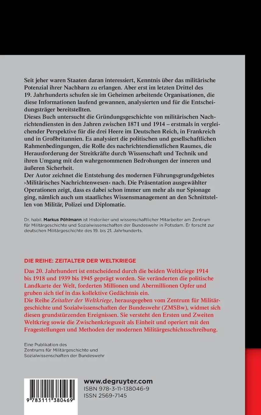 Rückseite: 9783111380469 | Geheimnis und Sicherheit | Markus Pöhlmann | Buch | IX | Deutsch