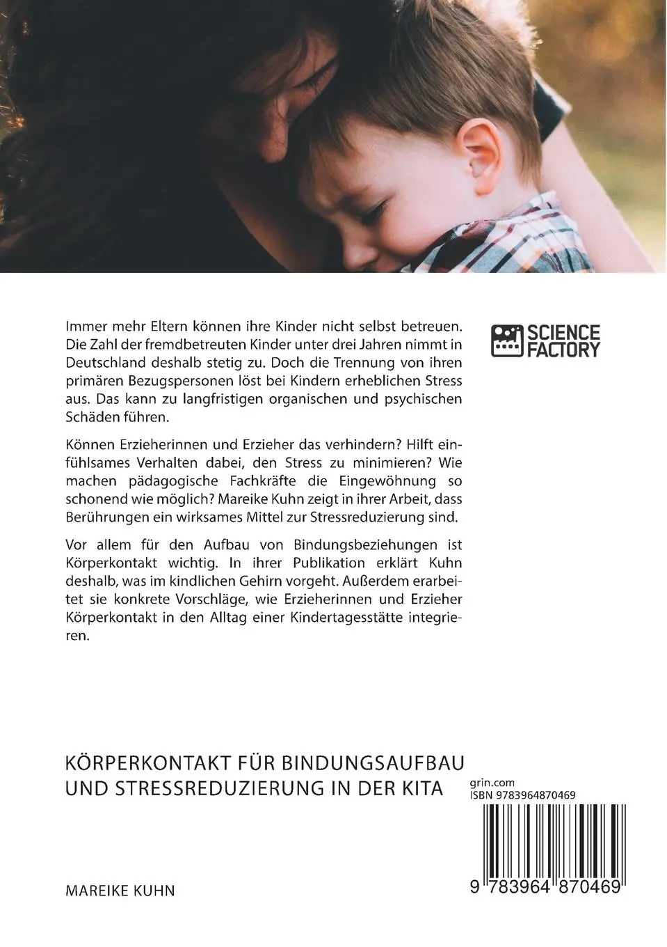 Rückseite: 9783964870469 | Körperkontakt für Bindungsaufbau und Stressreduzierung in der Kita....