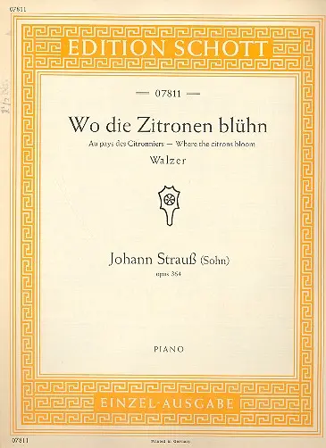 Cover: 9790001090469 | Wo die Zitronen blühn op. 364 für Klavier | Walzer | Jr. | Buch