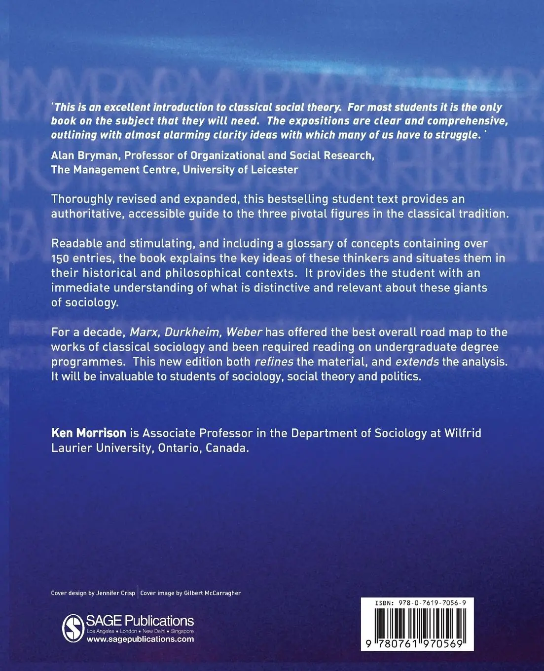 Rückseite: 9780761970569 | Marx, Durkheim, Weber | Formations of Modern Social Thought | Morrison