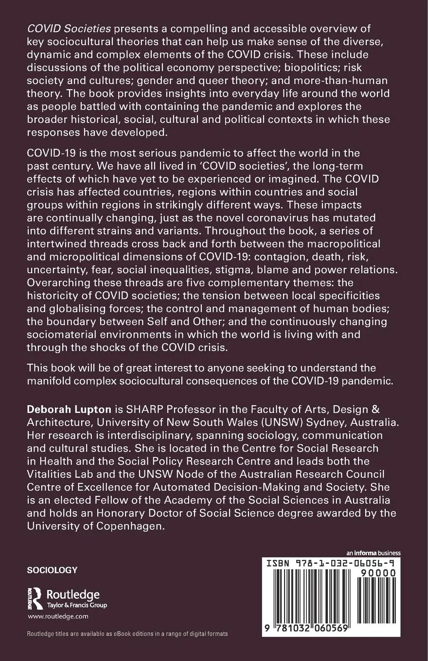 Rückseite: 9781032060569 | COVID Societies | Theorising the Coronavirus Crisis | Deborah Lupton