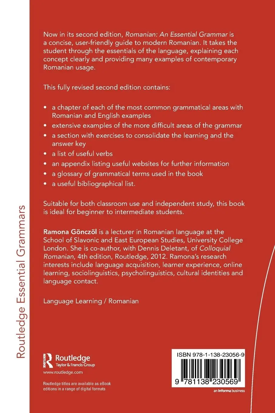 Rückseite: 9781138230569 | Romanian | An Essential Grammar | Ramona Gönczöl | Taschenbuch | 2020