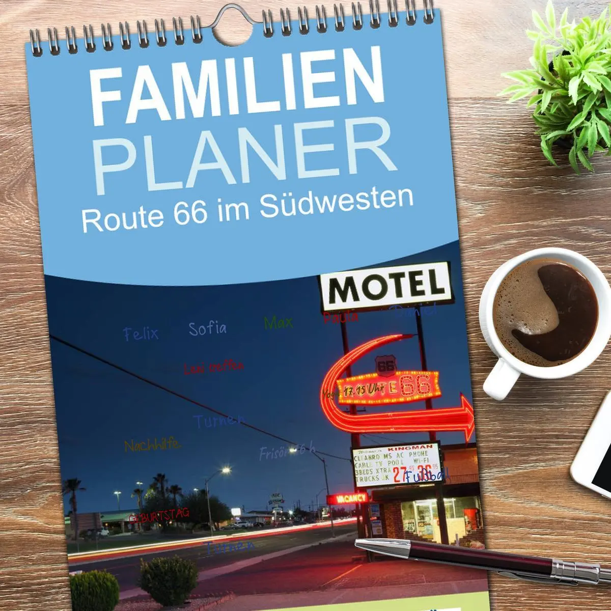 Bild: 9783516520569 | Familienplaner 2026 - Route 66 im Südwesten mit 5 Spalten...