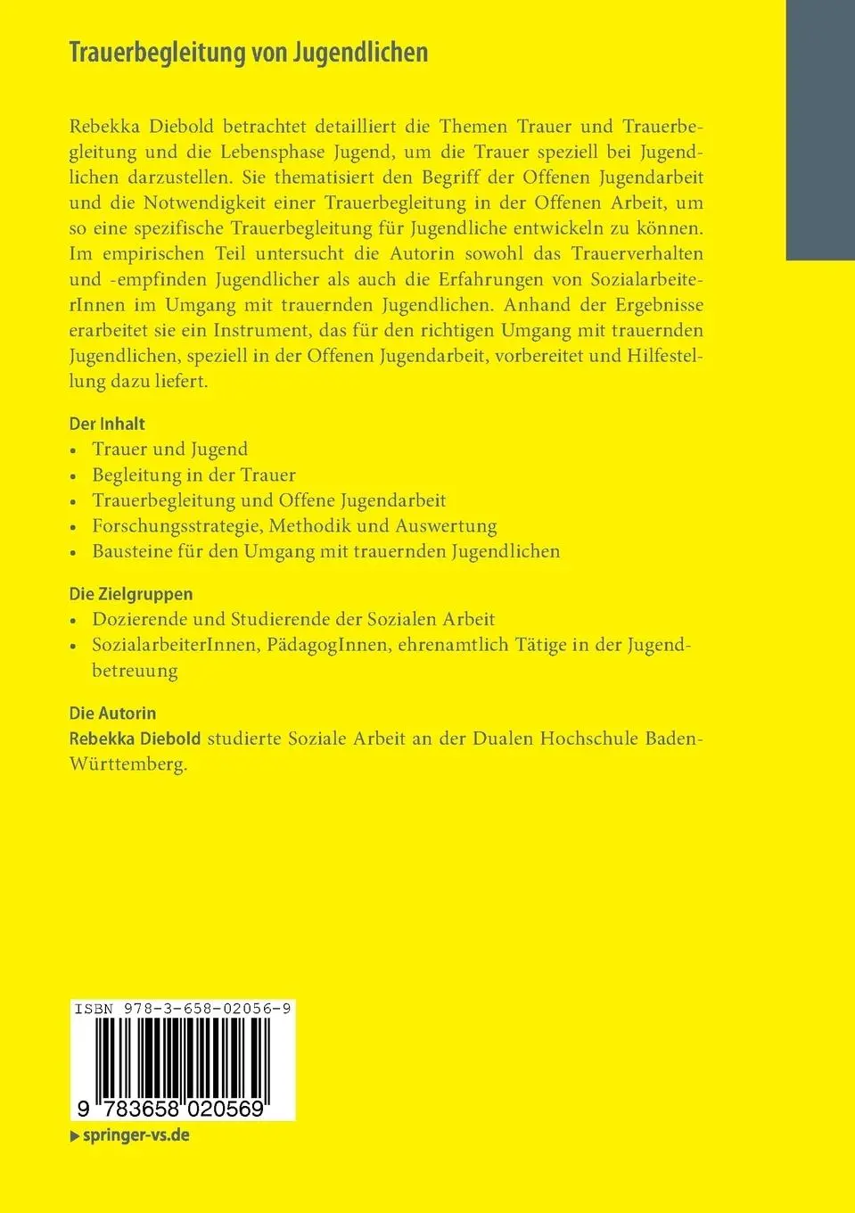 Rückseite: 9783658020569 | Trauerbegleitung von Jugendlichen | Rebekka Diebold | Taschenbuch
