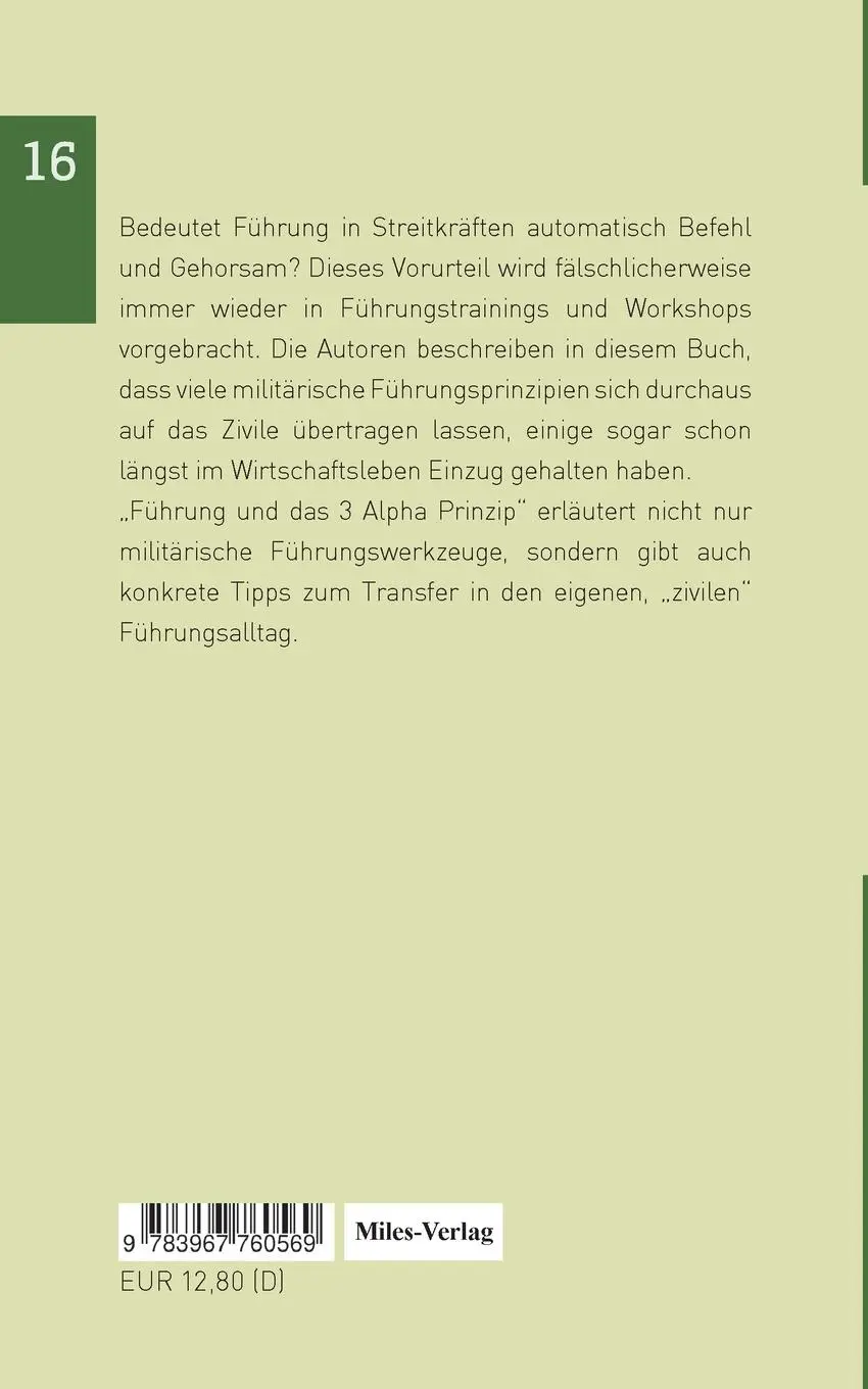 Rückseite: 9783967760569 | Führung und das 3 Alpha Prinzip | Hans-Christian Witthauer (u. a.)