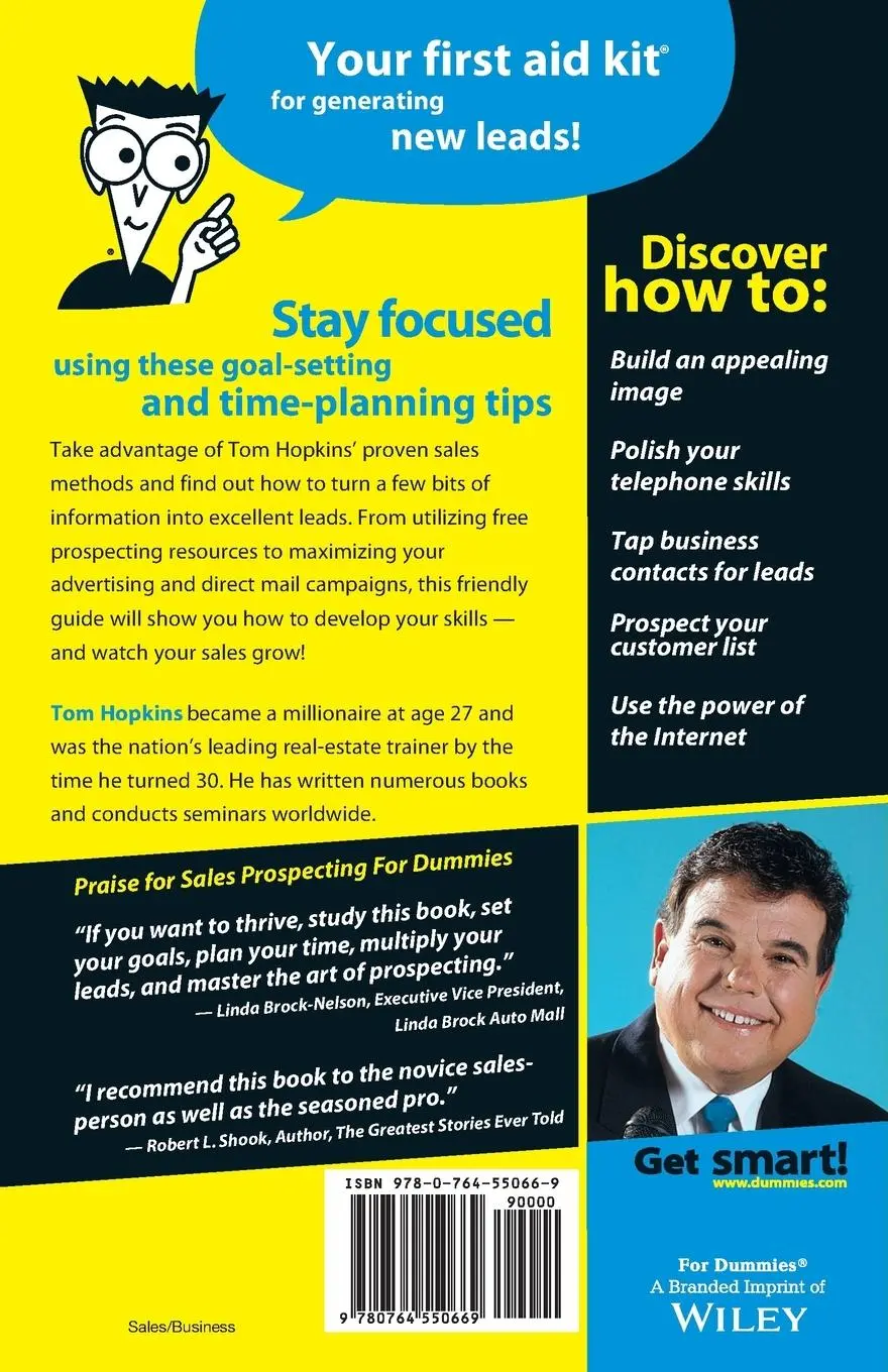 Rückseite: 9780764550669 | Sales Prospecting for Dummies | Tom Hopkins | Taschenbuch | Englisch