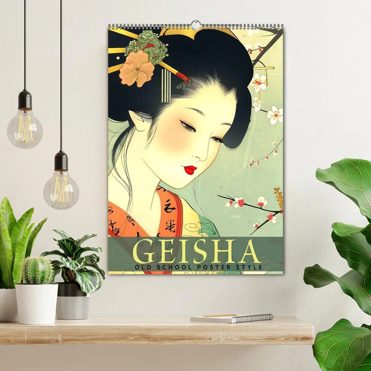 Bild: 9783457280669 | Geisha - Old School Poster Style (Wandkalender 2026 DIN A2 hoch),...