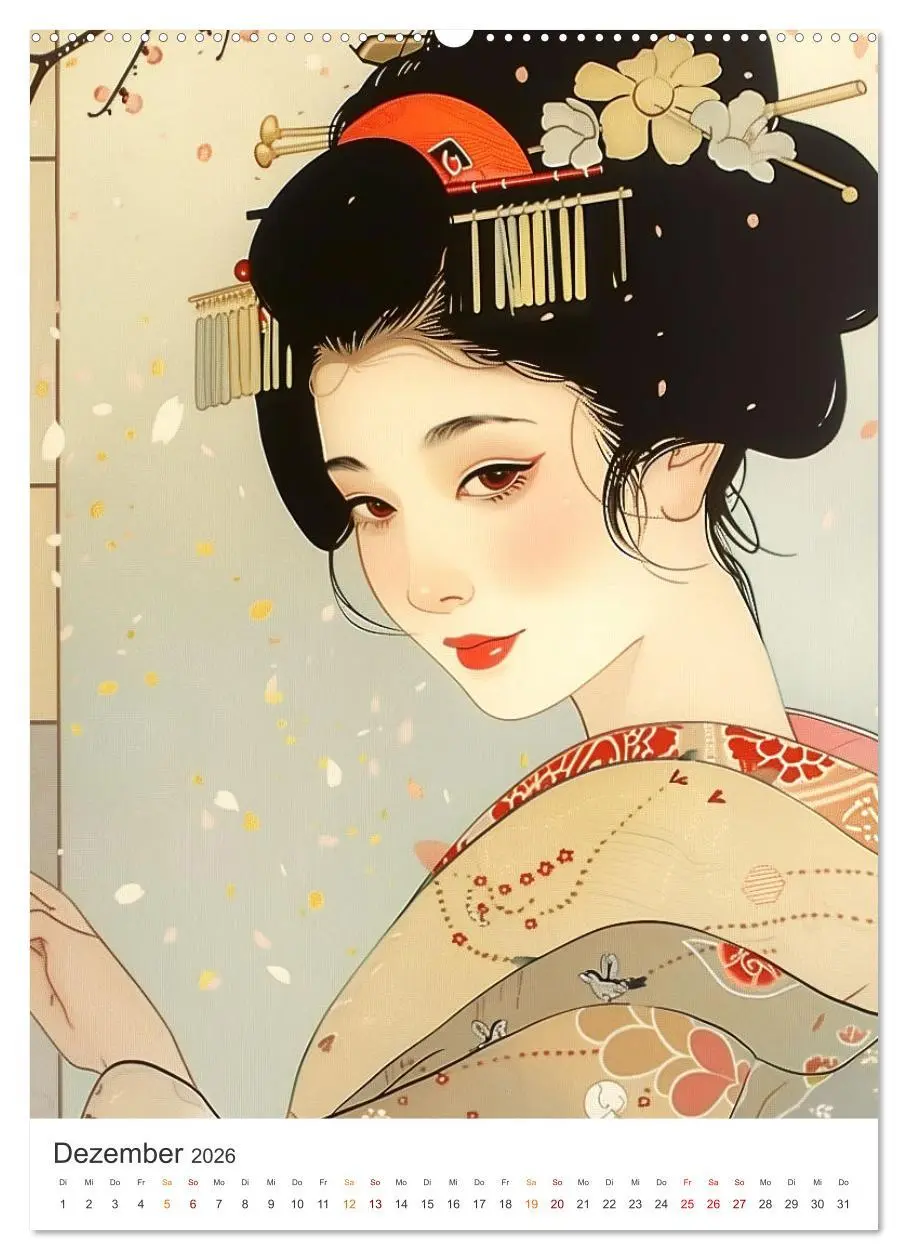 Bild: 9783457280669 | Geisha - Old School Poster Style (Wandkalender 2026 DIN A2 hoch),...