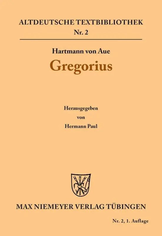 Cover: 9783110500769 | Gregorius | Hartmann Von Aue | Taschenbuch | ISSN | Deutsch | 2000