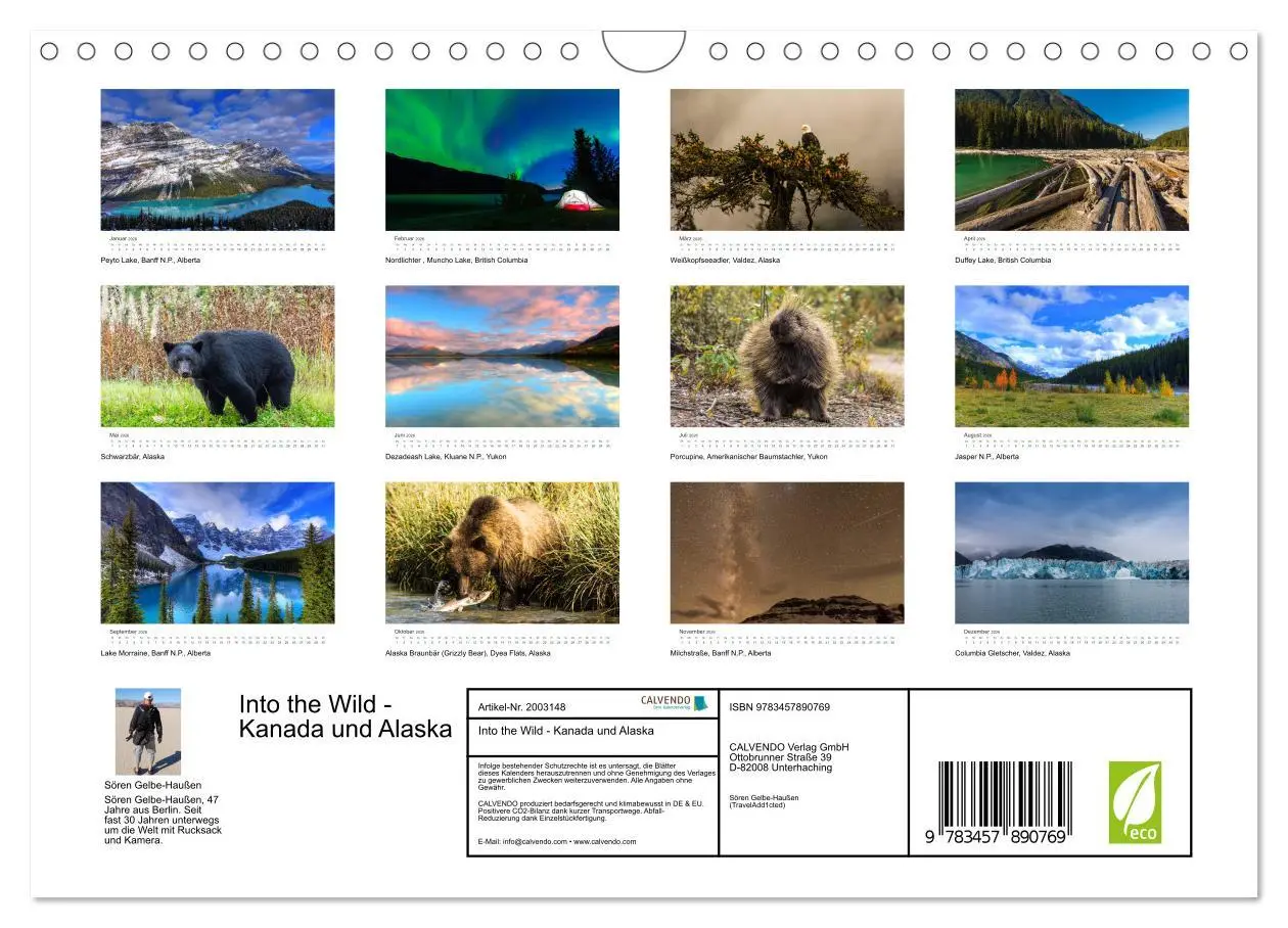 Bild: 9783457890769 | Into the Wild - Kanada und Alaska (Wandkalender 2026 DIN A4 quer),...