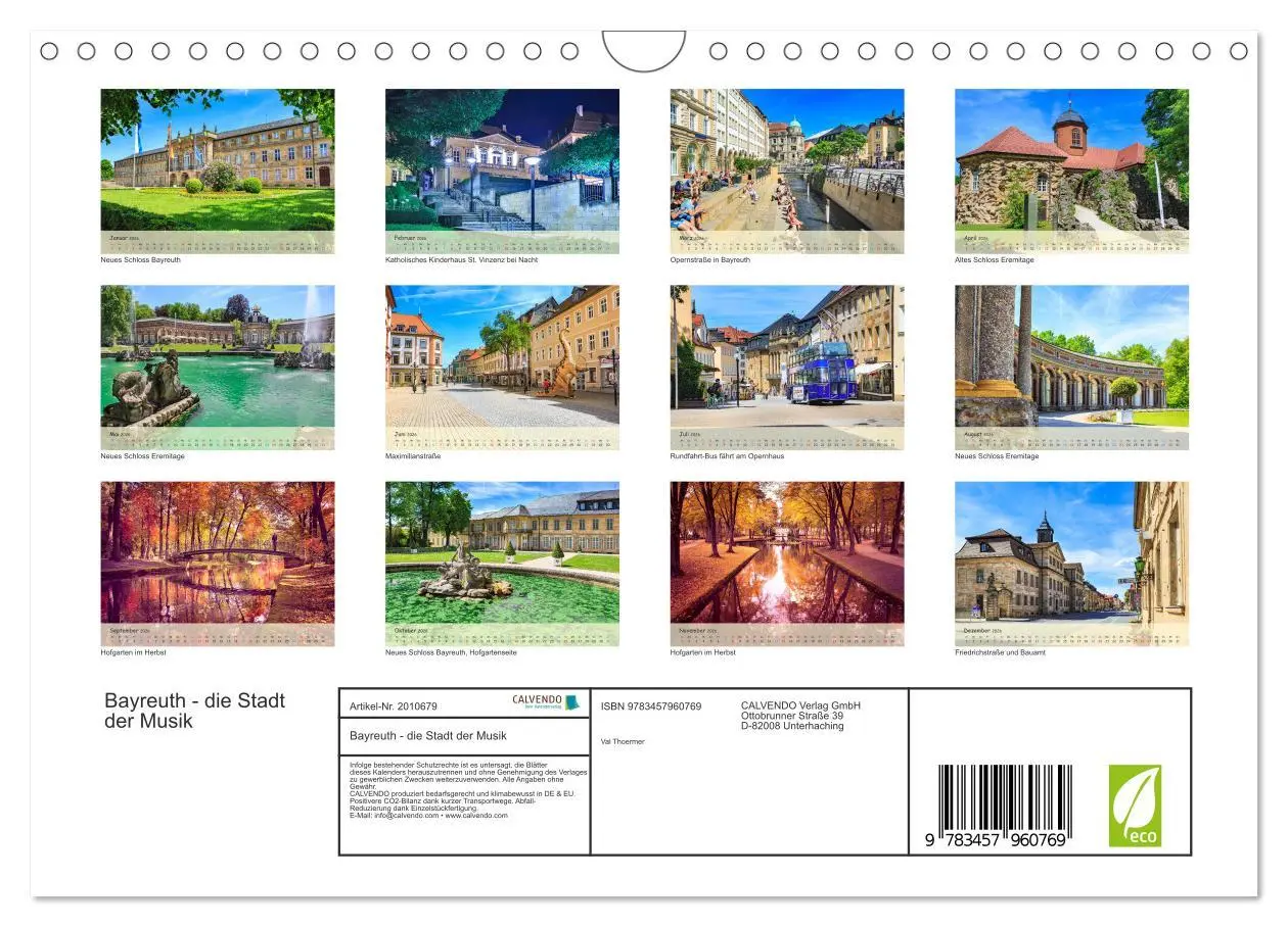 Bild: 9783457960769 | Bayreuth - die Stadt der Musik (Wandkalender 2026 DIN A4 quer),...