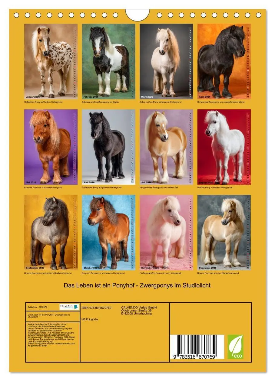 Bild: 9783516670769 | Das Leben ist ein Ponyhof - Zwergponys im Studiolicht (Wandkalender...