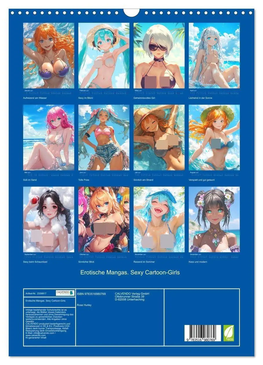 Bild: 9783516980769 | Erotische Mangas. Sexy Cartoon-Girls (Wandkalender 2027 DIN A3...