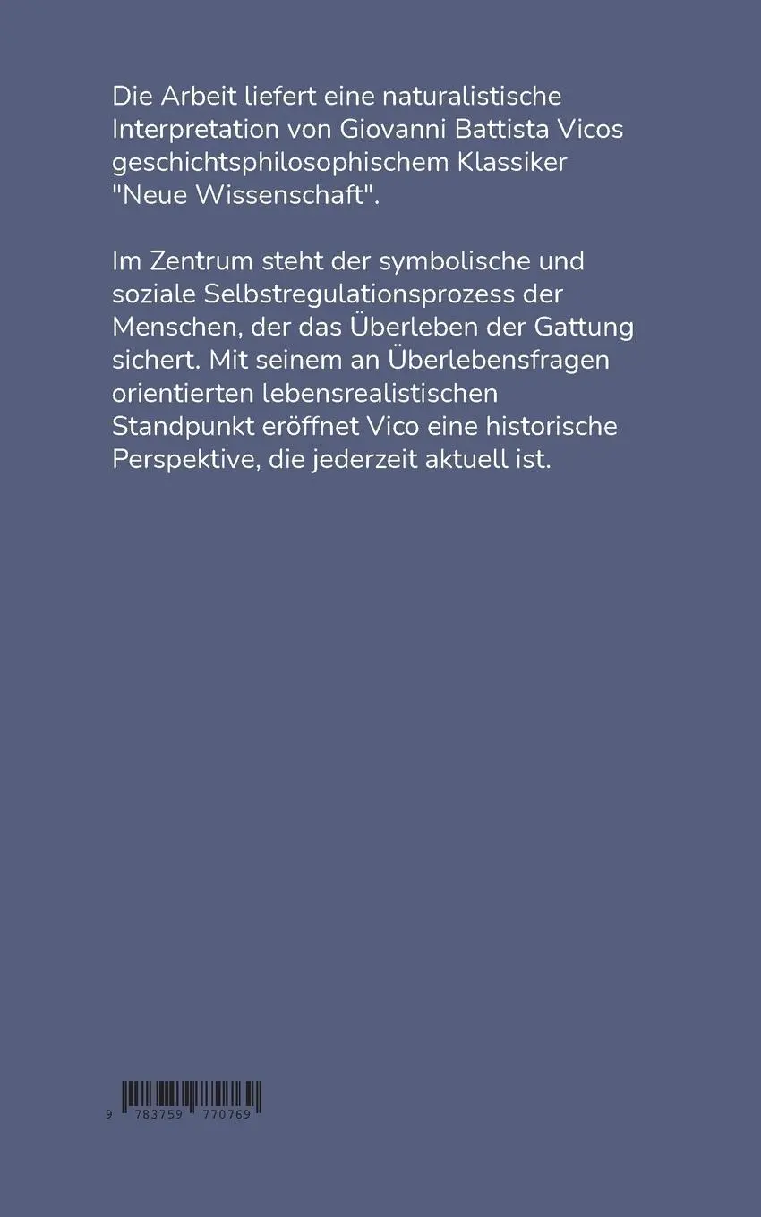 Rückseite: 9783759770769 | Lebensrealismus | Die Geschichtsphilosophie Giovanni Battista Vicos