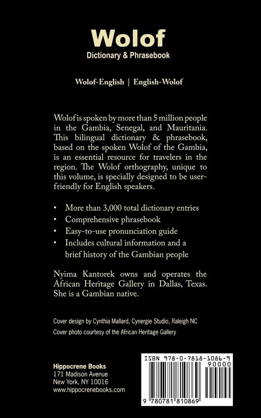Rückseite: 9780781810869 | Wolof-English/English-Wolof Dictionary &amp; Phrasebook | Nyima Kantorek