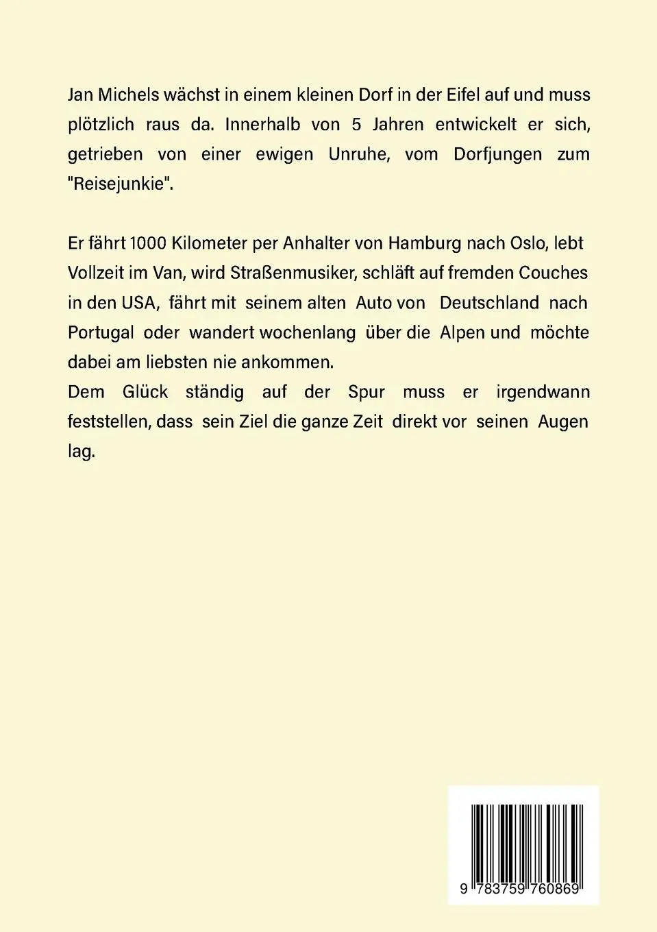 Rückseite: 9783759760869 | Übers Feld in die Welt | Vom Dorfjungen zum Reisejunkie | Jan Michels