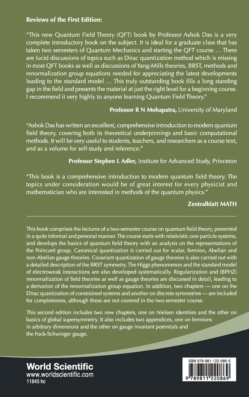 Rückseite: 9789811220869 | LECT QUANT FIELD THEORY (2ND ED) | Ashok Das | Buch | Gebunden | 2020