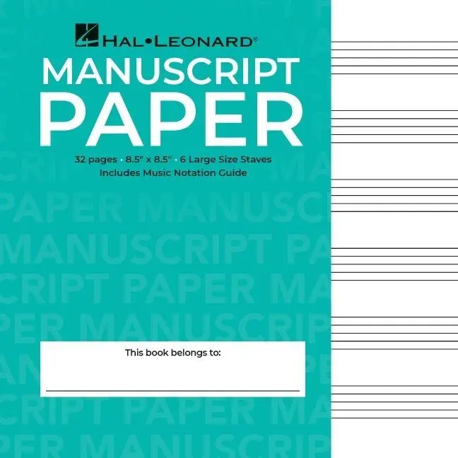 Cover: 9781423480969 | Wide Staff Wirebound Manuscript Paper Aqua Cover Spiral Music...