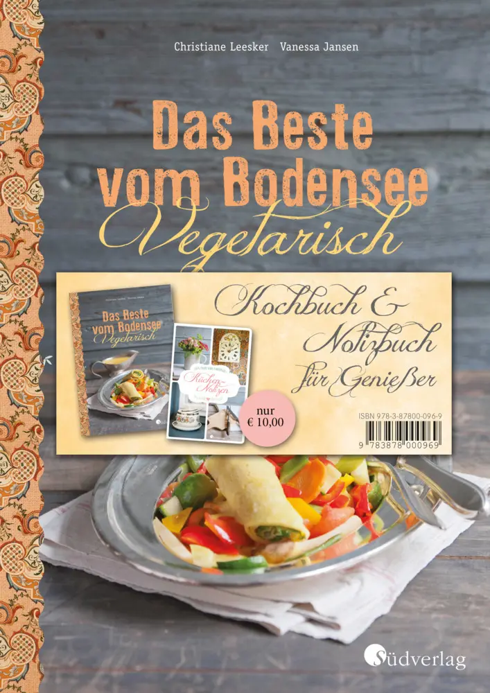 Cover: 9783878000969 | Das Beste vom Bodensee - Vegetarisch, Kochbuch &amp; Notizbuch für...