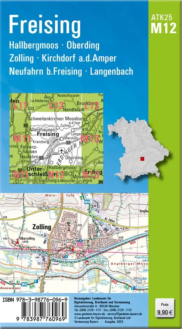Rückseite: 9783987760969 | ATK25-M12 Freising (Amtliche Topographische Karte 1:25000) | Deutsch
