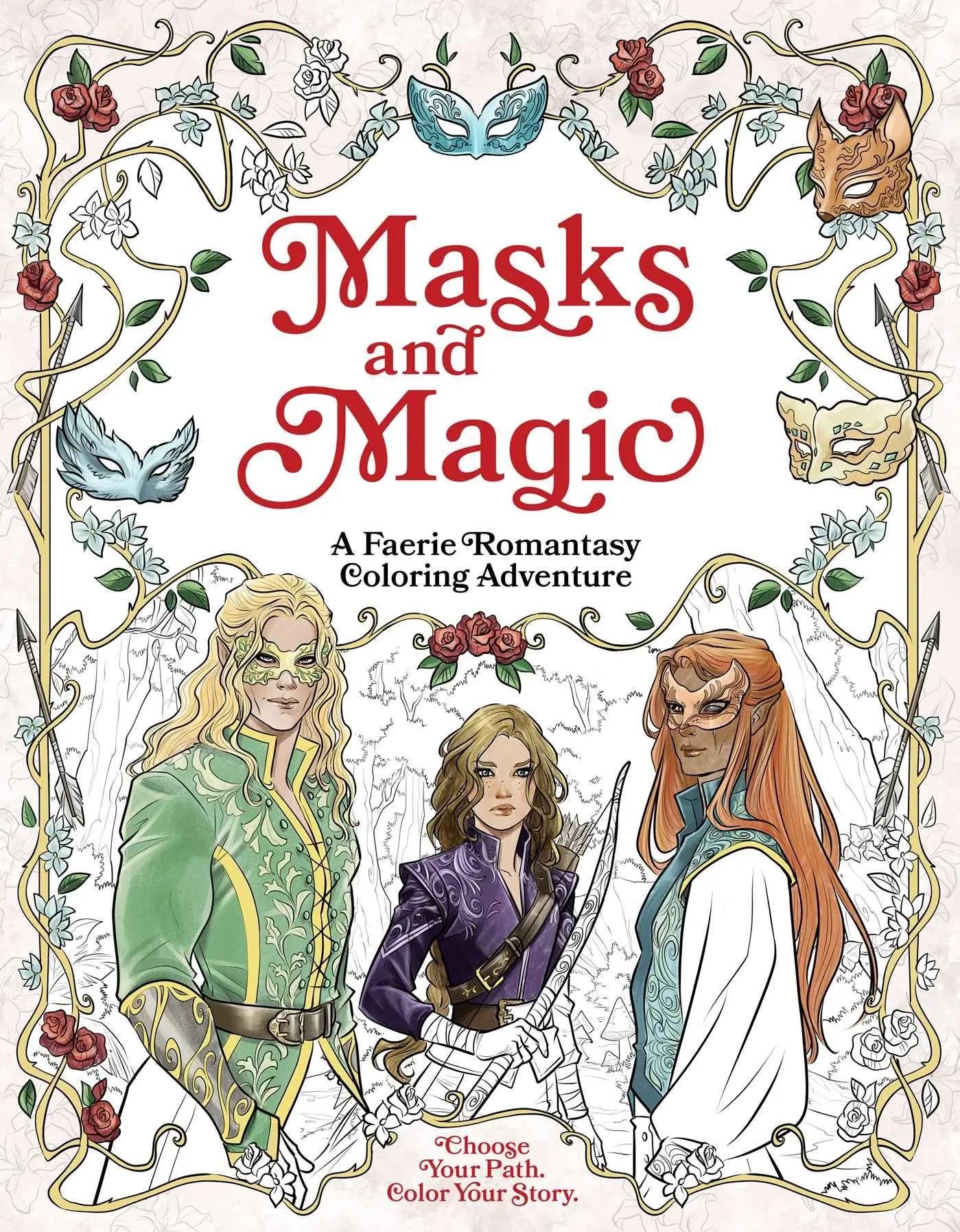 Cover: 9798337400969 | Masks and Magic: A Faerie Romantasy Coloring Adventure | Erin Kwong
