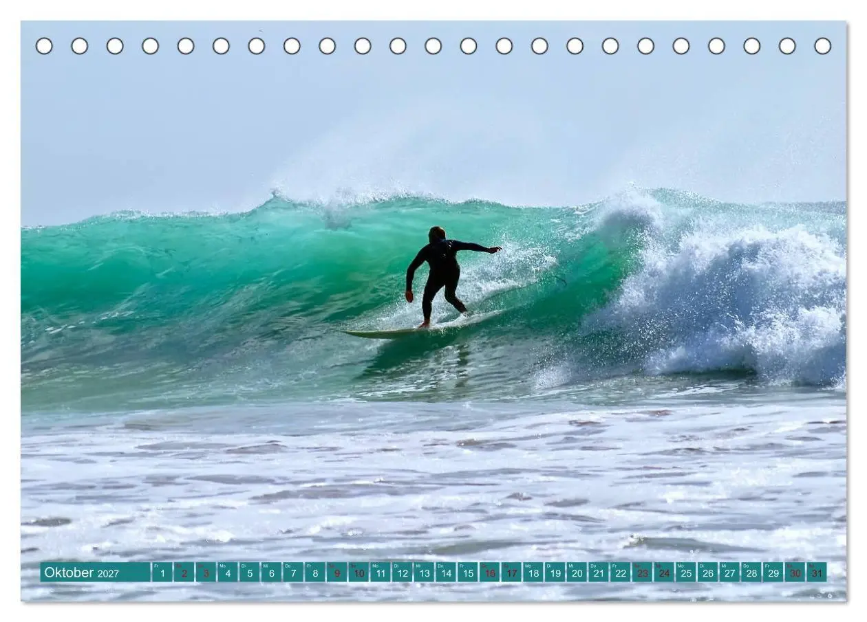 Bild: 9783569561069 | Surfen auf wilden Wellen (Tischkalender 2027 DIN A5 quer), CALVENDO...