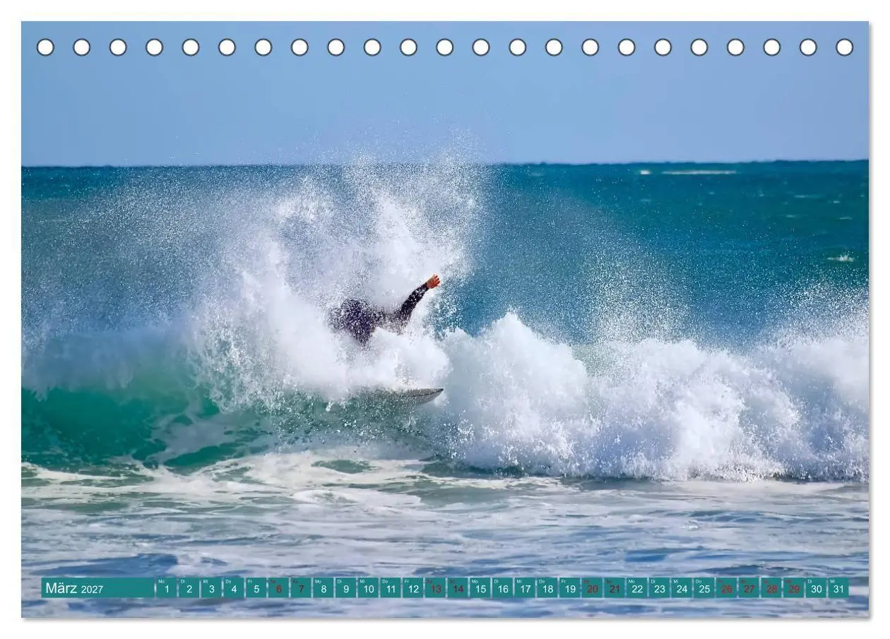 Bild: 9783569561069 | Surfen auf wilden Wellen (Tischkalender 2027 DIN A5 quer), CALVENDO...