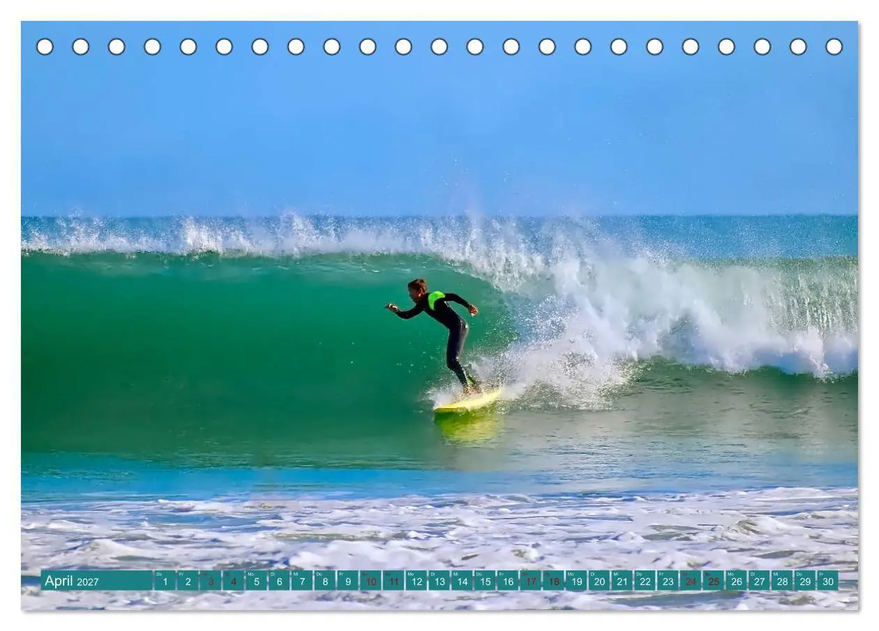Bild: 9783569561069 | Surfen auf wilden Wellen (Tischkalender 2027 DIN A5 quer), CALVENDO...