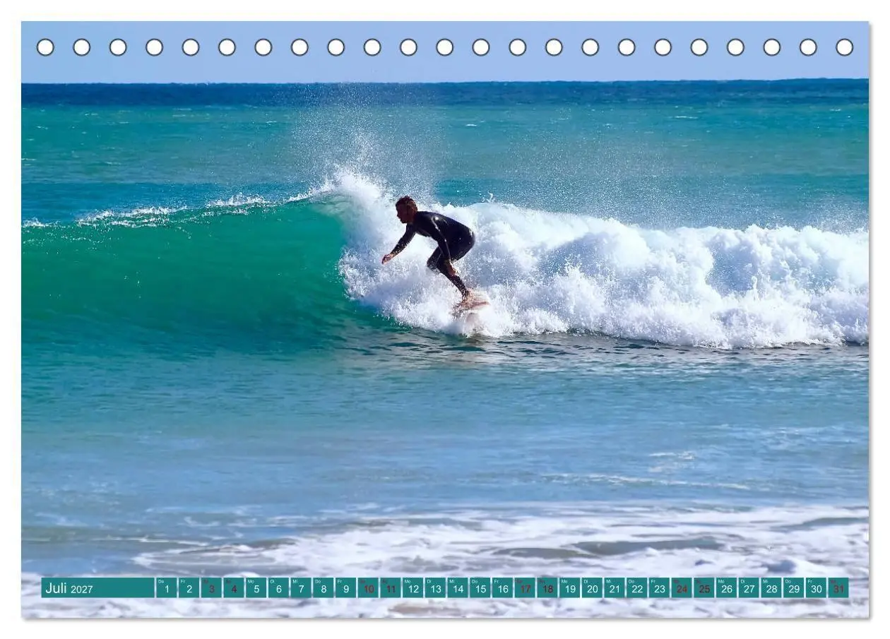 Bild: 9783569561069 | Surfen auf wilden Wellen (Tischkalender 2027 DIN A5 quer), CALVENDO...