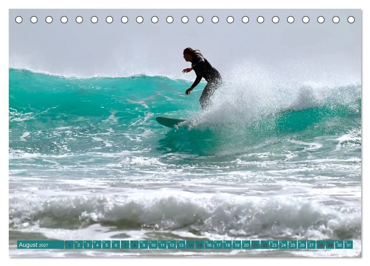 Bild: 9783569561069 | Surfen auf wilden Wellen (Tischkalender 2027 DIN A5 quer), CALVENDO...