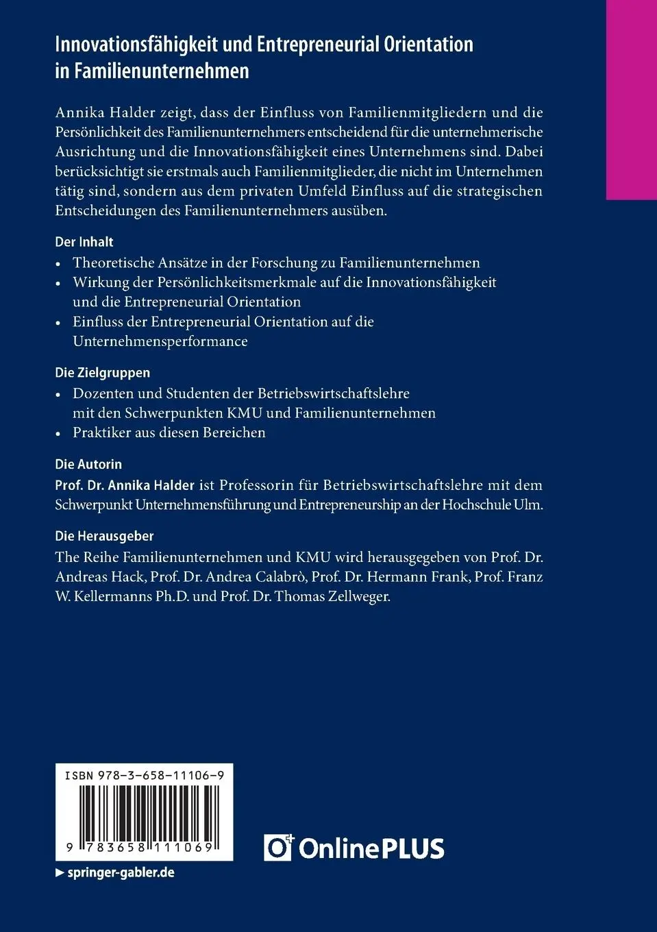 Rückseite: 9783658111069 | Innovationsfähigkeit und Entrepreneurial Orientation in...