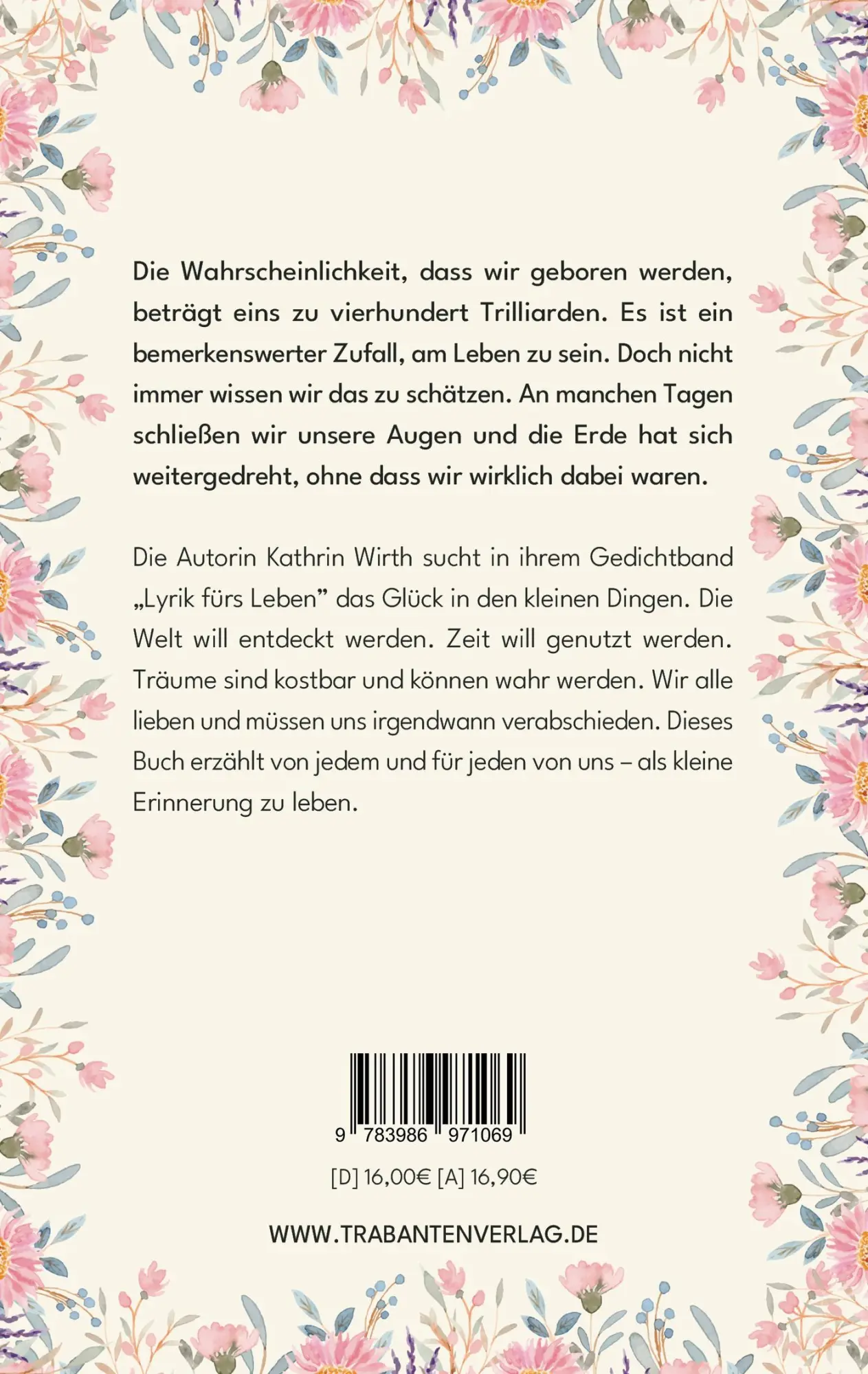 Rückseite: 9783986971069 | Lyrik fürs Leben | Kathrin Wirth | Taschenbuch | Deutsch | 2024