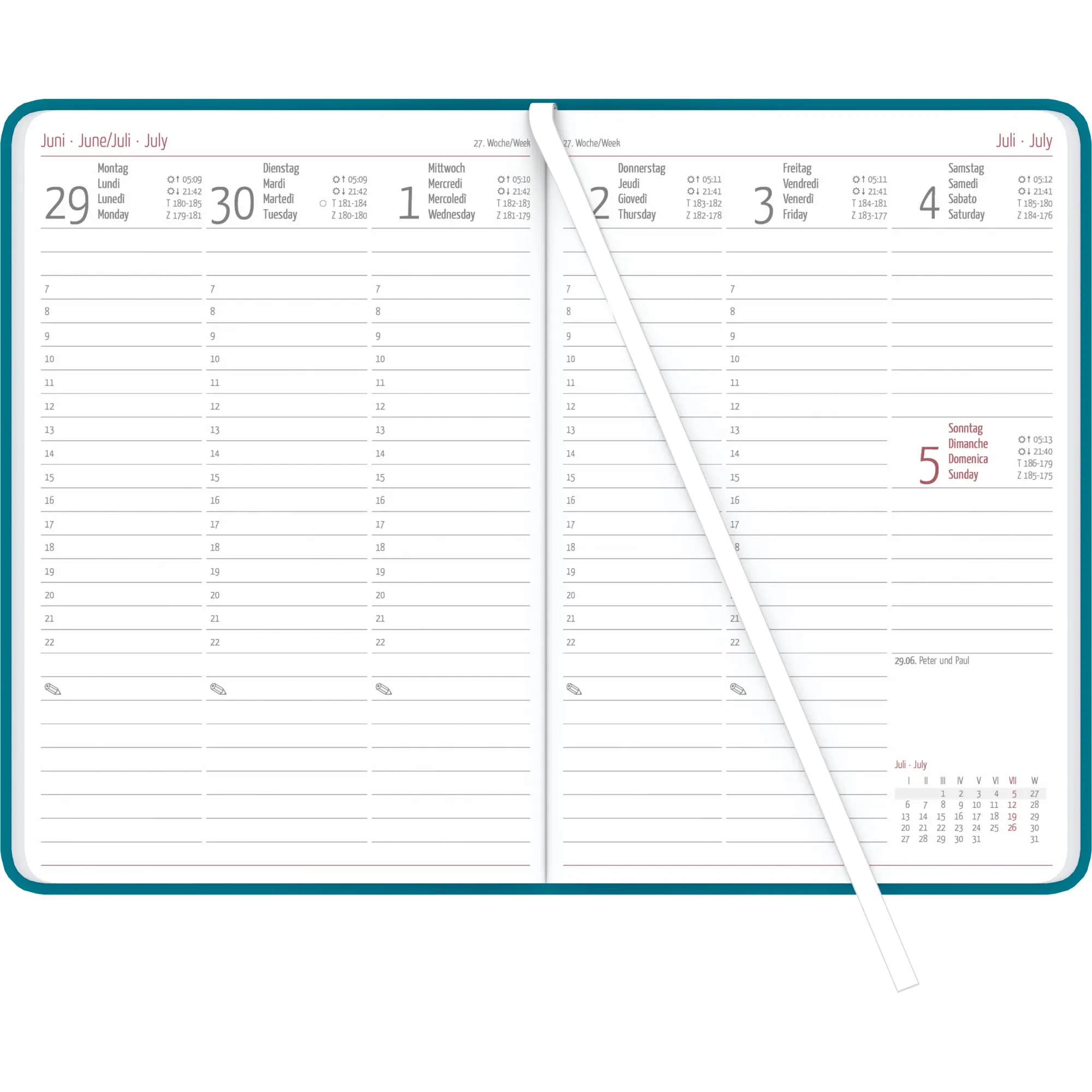 Bild: 4069095001169 | Wochenplaner Tucson türkis 2026 - Büro-Kalender A5 - Cheftimer -...