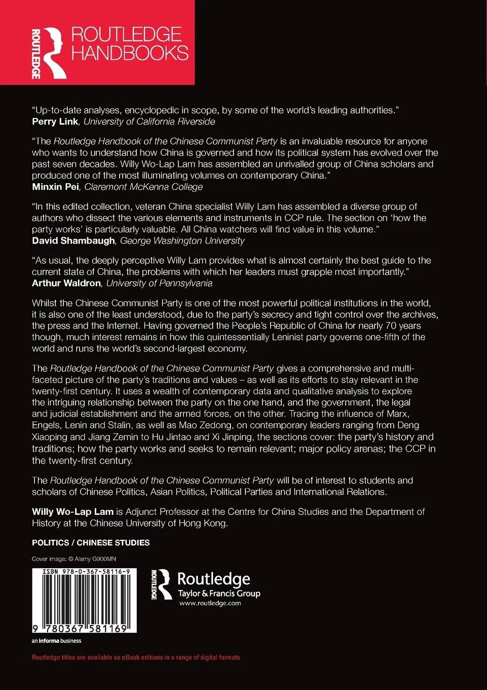 Rückseite: 9780367581169 | Routledge Handbook of the Chinese Communist Party | Willy Wo-Lap Lam