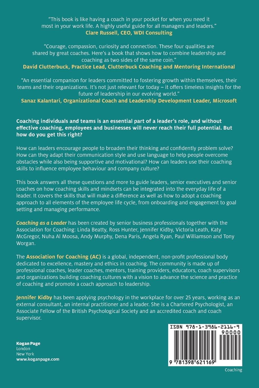 Rückseite: 9781398621169 | Coaching as a Leader | Jennifer Kidby | Taschenbuch | Englisch | 2025