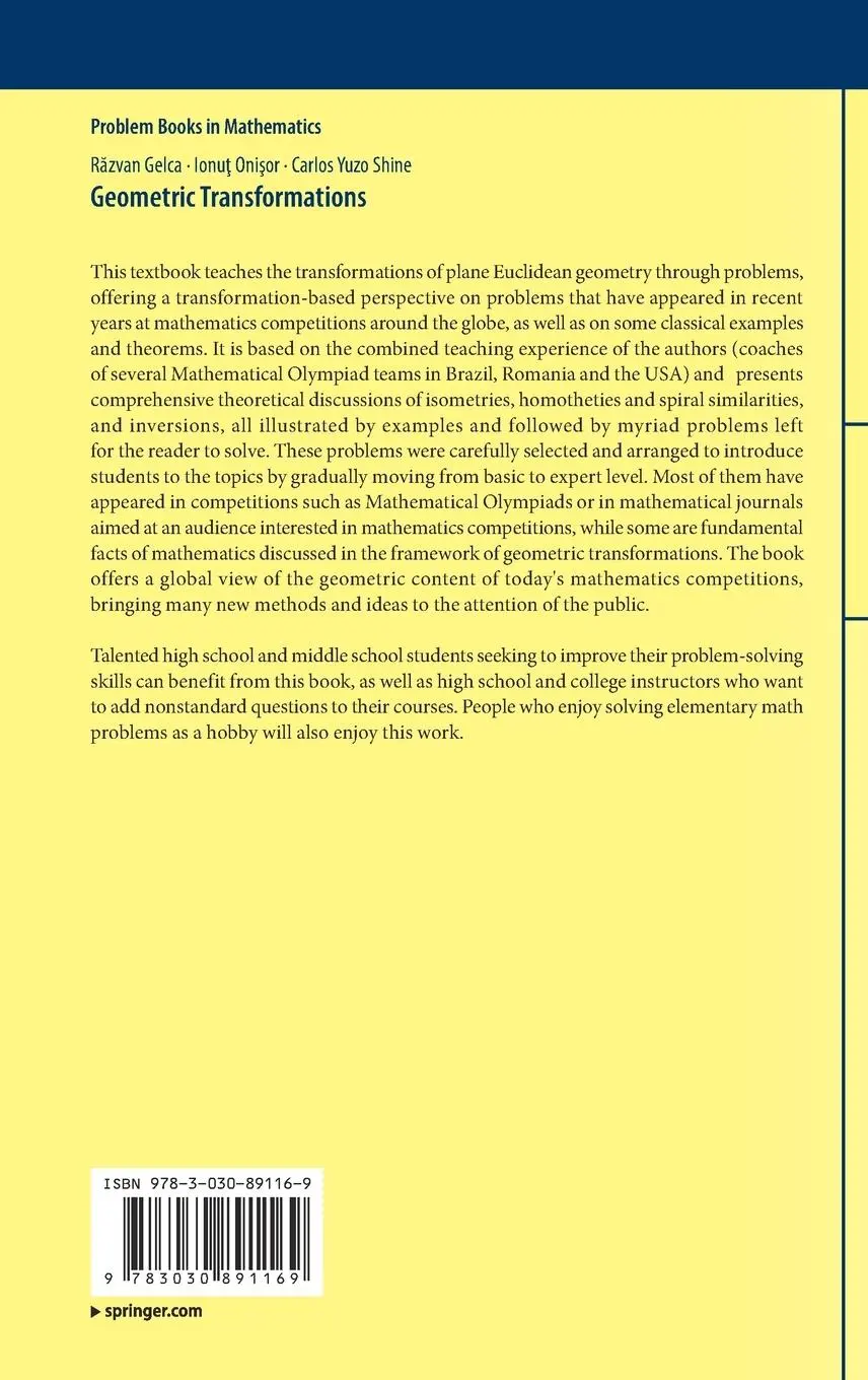 Rückseite: 9783030891169 | Geometric Transformations | R¿zvan Gelca (u. a.) | Buch | xiii | 2022
