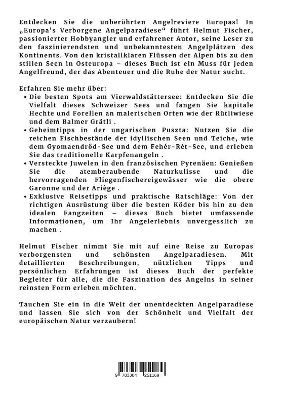 Rückseite: 9783384251169 | Europa's verborgene Angelparadiese | Helmut Fischer | Taschenbuch