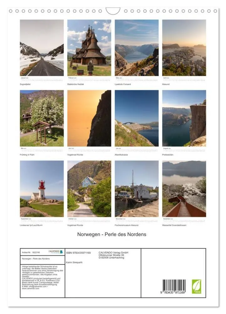 Bild: 9783435971169 | Norwegen - Perle des Nordens (Wandkalender 2025 DIN A3 hoch),...