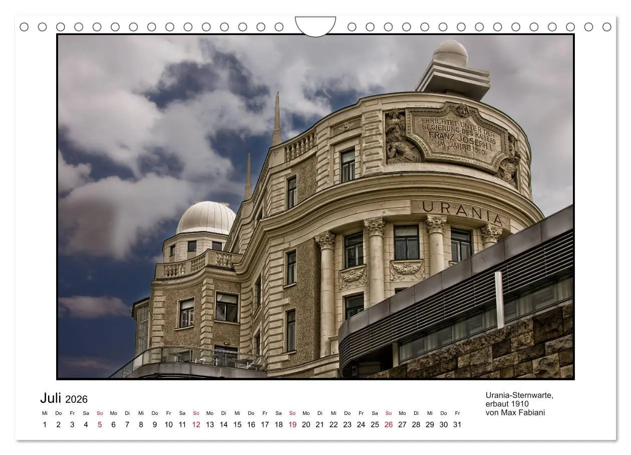 Bild: 9783457821169 | Jugendstil-Baukunst in Wien (Wandkalender 2026 DIN A4 quer),...
